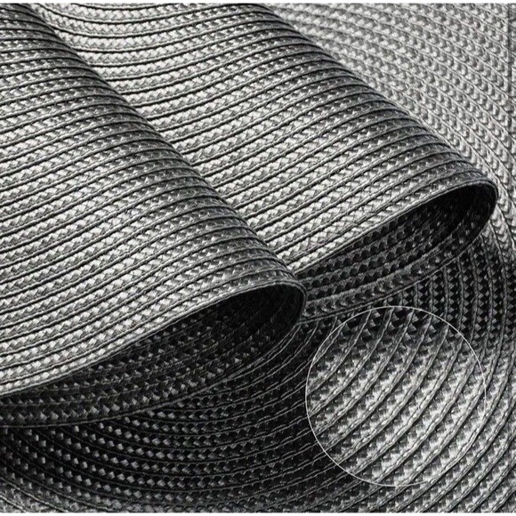 Round Braided Placemats Set of 6 Table Mats Dining Woven Modern Farmhouse Gray - Picture 5 of 7